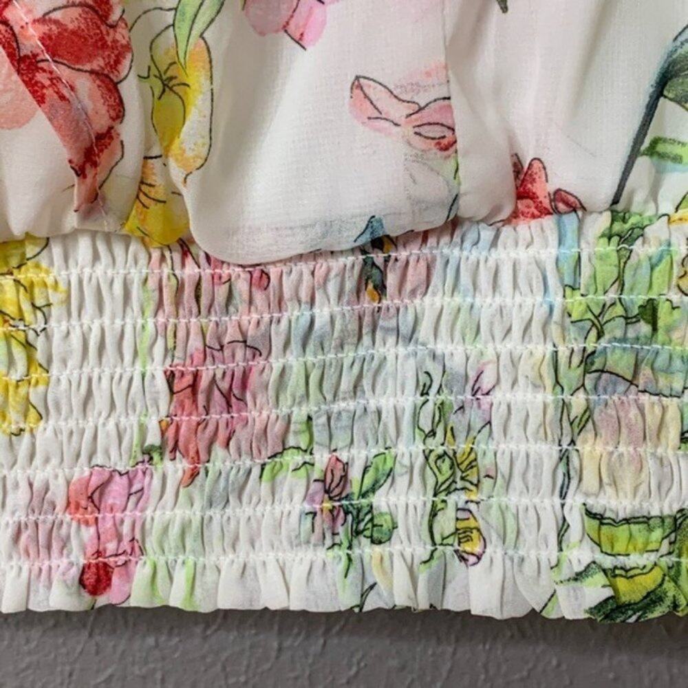 Code x Mode Cropped Floral Ruffle Surplice Top size Medium - Picture 9 of 13